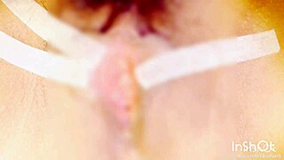 Japanese amateur bound in bondage massages her clit during masturbation session