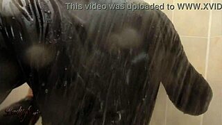 Latex Shower Tease with Herrin in Nylon Strumpfhose