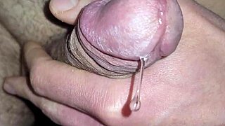 Shimmering Precum Explodes in Ropes of Cum!