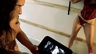 flaming hot babes tied in truck fuck together