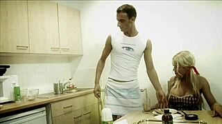 Blonde cindy behr with big boobs gets covered in food, then sucks and fucks.