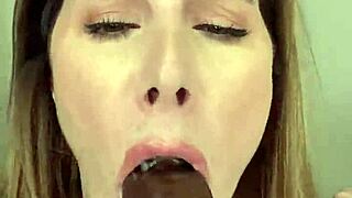 Paige in fishnets takes big black cock dildo in her ass and finishes with mouth.