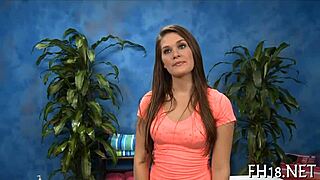 Oiled up for a steamy massage sex session