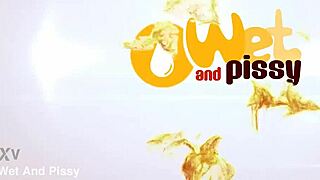 wetandpissy diving into golden pee