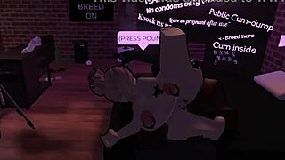 look at this puta in roblox getting fucked by monster cock!