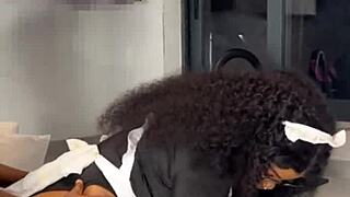 Ebony Maid Caught Riding Boss - Full Wet Action on XRed