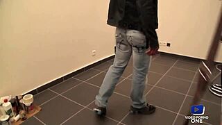 Charlie, the sexy brunette, gets fucked in the basement