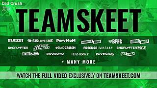 The blonde says, 'I have an oral fixation' while getting fucked bent over in her skirt.