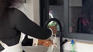 Ebony Maid Caught Riding Boss - Full Wet Action on XRed