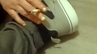friend trashes my sneakers with feet fun