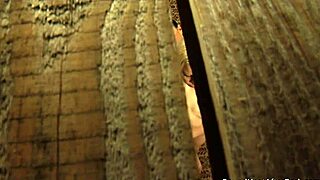 Voyeur lesbian slave masturbates and orgasms while watching the naked madame