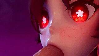 Vicineko Hu Tao Performs Intense Blowjob