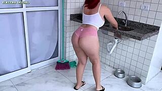 hired latina prostitute provokes voyeur with ass