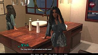 Brunette with big tits plays with shaved pussy