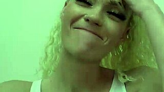 Petite blonde hottie sucks cock before pounding