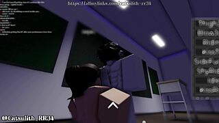 teacher roleplay in classroom, student gets blowjob, doggystyle, handjob, riding, cumshot for a grade.