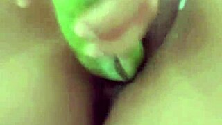Latina colombian amateurs orgasm with banana toy in vagina play