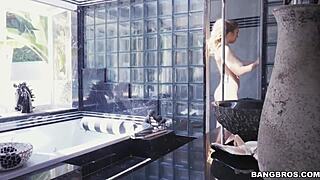 busty lena rides cowgirl style for a facial cumshot finish