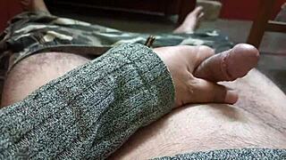 Mature Man Handling Penis in High Speed