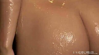 jazy berlin in the shower, horny and masturbating her wet pussy with toys.