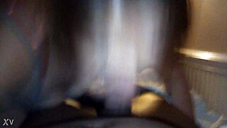 Amateur interracial couple does reverse cowgirl riding with blowjob