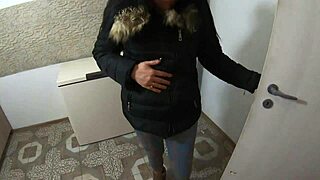 MilfyCalla face fucks deep-throat in dirty down-jacket