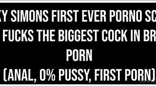 Vicky Simons fucks the biggest cock in her first scene