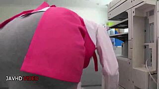 asian office lady chihiro akino gives intense blowjob craving deep creampie