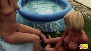 small tits blonde lesbian toy