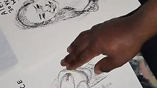 i covered women's tits in sketches with cum as a finishing touch