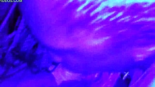 Ebony teen gags on that big latin cock!