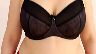 Big 80g bra try on, natural tits on display.