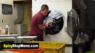 Two Milf Sex Goddesses Versus My Clueless Cock in Washing Room