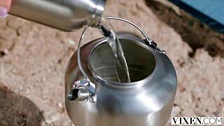 audrey reid, this stunning redhead, gets down for steamy outdoor action in her debut vixen scene.