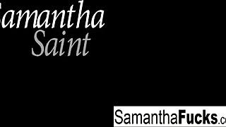 samantha enjoys some solo fun with anal play