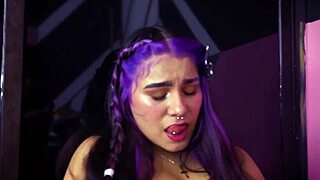 Sexy girl masturbates with dildo to wet pussy