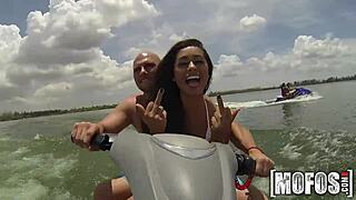 this hot threesome on the seadoo includes teen ass and pov sucking
