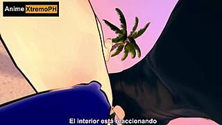 cat girl gets fucked on the beach