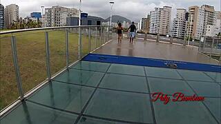 Latina Paty Bumbum can't resist big cock at work