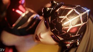 Widowmaker intensely gets a big anal creampie in hardcore assfucking scene with creampie action