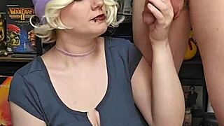 housewife's saggy tits get cum facial