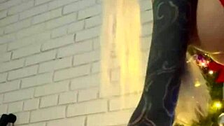 Using dildo in my Christmas solo video