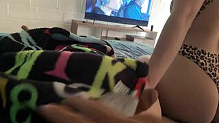 Can't Focus on Movie with Stepsister's Sexy Bikini at Beach House