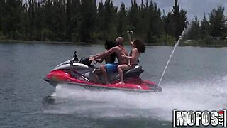 this hot threesome on the seadoo includes teen ass and pov sucking