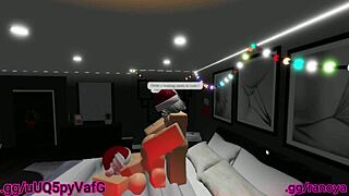 santas little helper gets rough anal and creampie from big cock