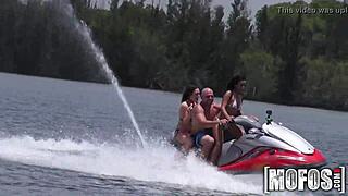 this hot threesome on the seadoo includes teen ass and pov sucking