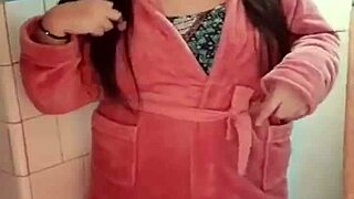 Amateur Striptease in Bath with Clothes Ripped Off