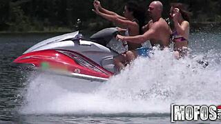 this hot threesome on the seadoo includes teen ass and pov sucking