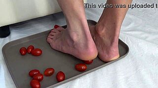 Trampling Tomatoes Hard with My Bare Feet