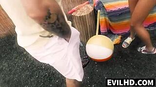 Adriana Chechik Swallows Mr Petes Dick And Huge Dildo At Once On Evilhd Com